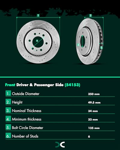 SCITOO Front 13.78" Rear 13.7" Brake Pads and Rotors Kits Brakes Kit - size: 54153+D1414 & 54186+D1602 [4+8PCS]