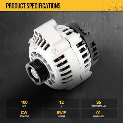 KAC 8283N Alternator Compatible with 2001-2004 Chevrolet S10 4.3L,100 Amp - size: 8283N
