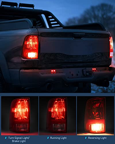 Nilight Taillight Assembly for 2009-2018 Dodge Ram 1500 2500 3500 - color: Red-Driver Side