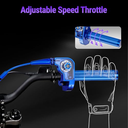 Motorcycle Twist Throttle 7/8" 22mm with Throttle Cable CNC Assembly Universal for TTR 125 110 230 PW 50 80 YZ 85 125 250 Dirt Pit Mini Bike Blue - color: blue