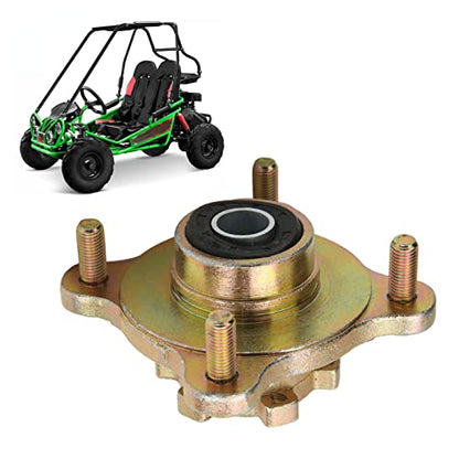 Wheel Rim Hub Assembly 4 Stud Brake Wheel Rim Front Disc Steel Alloy Wheel Rim Hub for Go Kart ATV 4 Wheeler