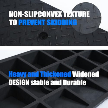2 Pack 1.2'' Rise Rubber Curb Ramp Heavy Duty Loading Rubber Curb Ramps - size: 1.2" H