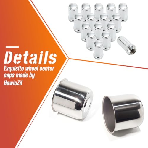 2 Pack 4.88" Push Through Trailer Wheel Center Caps & Lug Nuts - color: Mirror Polished