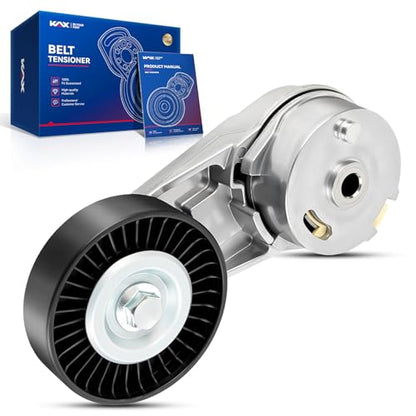 KAX 38177 Belt Tensioner Assembly with Pulley for Equinox, Malibu, Terrain, Cobalt, HHR, Verano, Ion, Cavalier, Vue, G6, Solstice, Classic, Aura, Sky, Regal, G5, L200, 9-3, LaCrosse, Alero, Sunfire - size: 38177