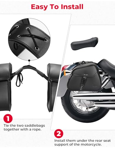 KEMIMOTO Motorcycle Saddlebags with Buckles, 16L Waterproof