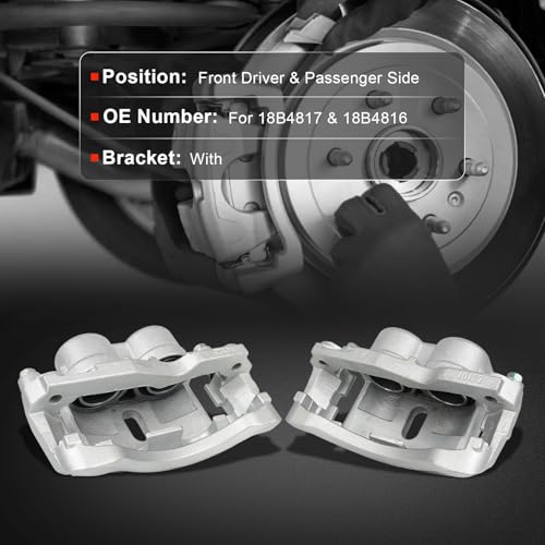 cciyu Front Left & Right Disc Brake Calipers Assembly 18B4817 18B4816 - size: Front[18B4817+18B4816]