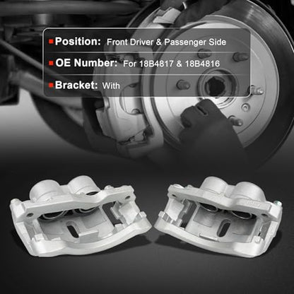 cciyu Front Left & Right Disc Brake Calipers Assembly 18B4817 18B4816 - size: Front[18B4817+18B4816]