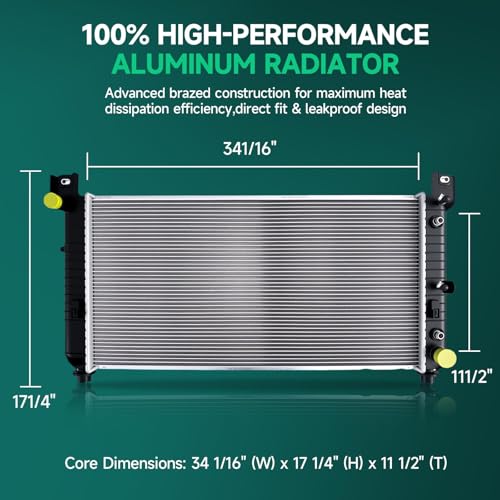 Aparts Engine Coolant Radiator Assembly Compatible with 2008-2013 Infiniti G37 3.7L V6, 2005-2008 Infiniti G35 3.5L V6 Replace# 21460JK90B;21460JK90A Automatic Transmission Oil Cooler