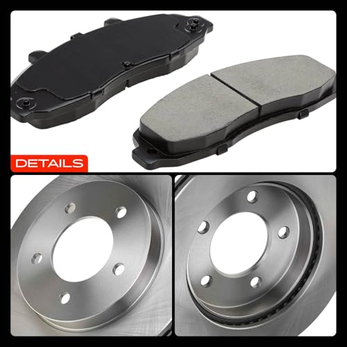 A-Premium 12.13 inch (308mm) Front Vented Brake Rotors and Ceramic Pads Kit - style: 1997-2003 4WD