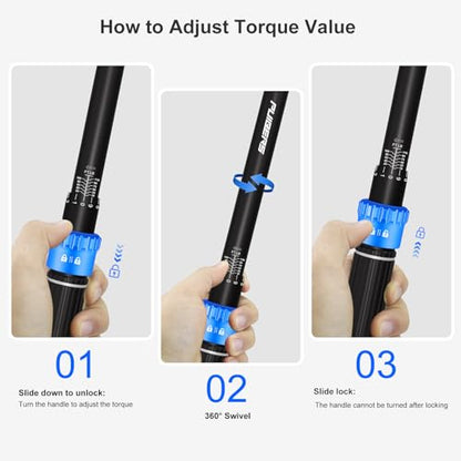 3/8'' Moto Torque Wrench Set 10-110 FT.LB/13.6-149.2 Nm, 72-Tooth Dual-Direction Adjustable Drive Click Torquimetro, Includes 5" Extension Bar & 1/2"/1/4" Adapters for Car/Moto Repair - size: 3/8" 10-110 FT.LB - 4 Pcs