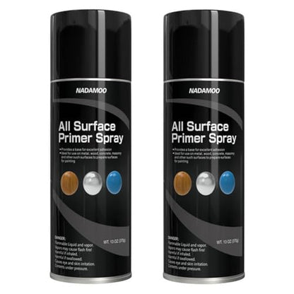 NADAMOO All Surface Primer Spray, Matte Black One-Part Epoxy Primer, 2 Can - color: Black, style: Pack of 2