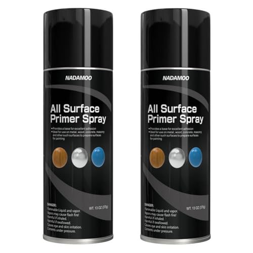 NADAMOO All Surface Primer Spray, Matte Black One-Part Epoxy Primer, 2 Can - color: Black, style: Pack of 2