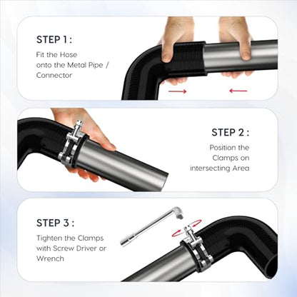 Endure 90 Degree Silicone Elbow Intake Hose 4-Ply, 2"(51mm) - Black - color: Red, size: ID - 2Inch(51mm)