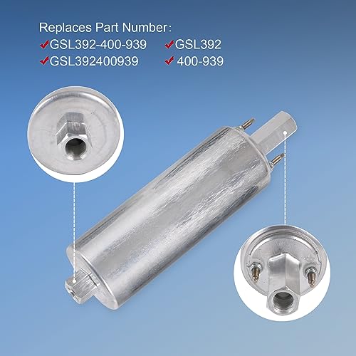 High Flow Pressure External Inline 255LPH Fuel Pump With Installation Kit Replacement For GSL392 400-939 Universal