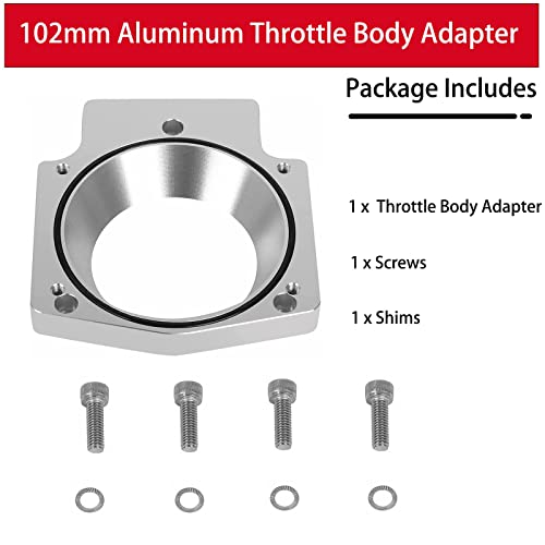 BLACKHORSE-RACING 102mm Aluminum Throttle Body Spacer Adapter Plate Kit