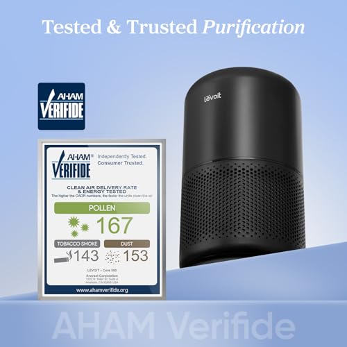 Levoit Air Purifier for Home Pets Hair Allergies in Bedroom Quiet Purifiers - color: Black, style: Core 300-P 1Pack