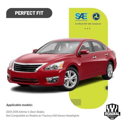 Headlights for 2013 2014 2015 Nissan Altima 4-Door - color: Chrome - With H/L Beam Bulbs