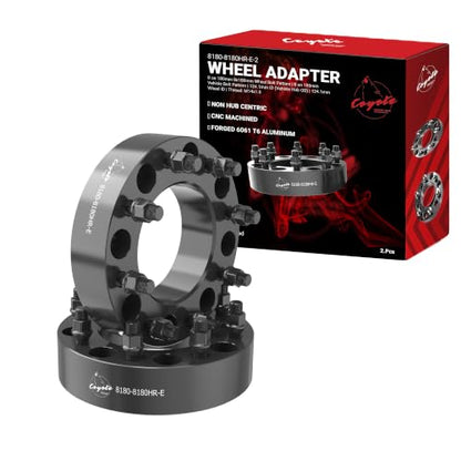 Wheel Accessories Parts 2 Pcs Wheel Spacers Adapters 8 on 180mm 2.00 Inch Thick 124.1mm Hub M14x1.5 14x1.5 Thread Stud Fits Chevy Silverado GMC Sierra 2500 3500 Single Rear Wheel (SRW) - size: No Lip, style: 2.00" Alum (2 Pack)