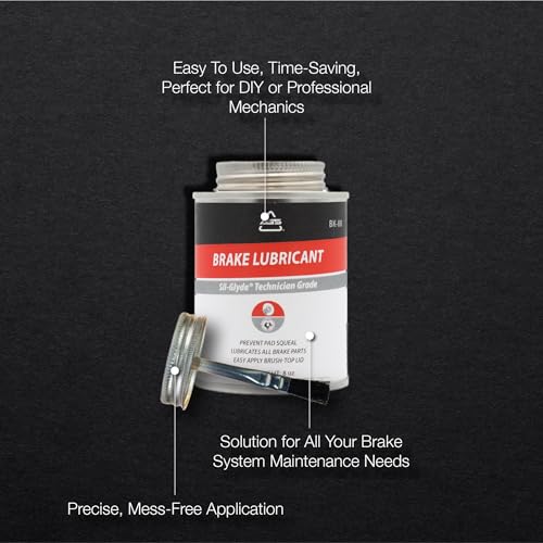 AGS Automotive Solutions Silicone-Based Brake Lubricant - Eliminate Squeals and Enhance Performance with Brush Top Can Application, Long-Lasting, 8oz - Excellent for Complete Brake Assembly Tasks - size: 8oz