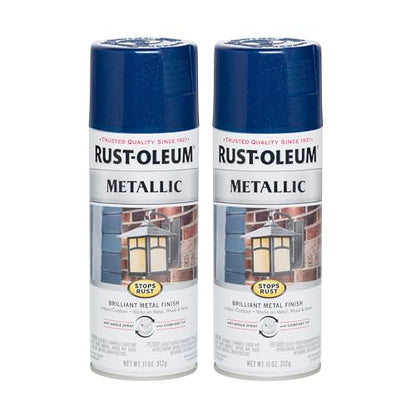 Rust-Oleum Stops Rust Metallic Spray Paint, Cobalt Blue - color: Cobalt Blue, size: 11 Ounce (Pack of 2)