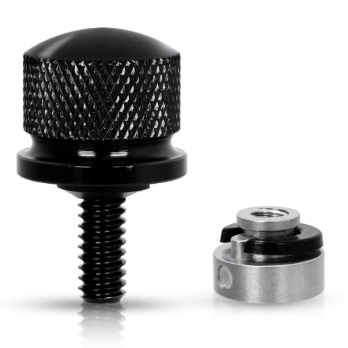 FOVPLUE 1/4″-20 Thread Seat Bolt/Screw and Nut Kit for Harley Softail - color: BLACK BOLT/NUT/WASHER