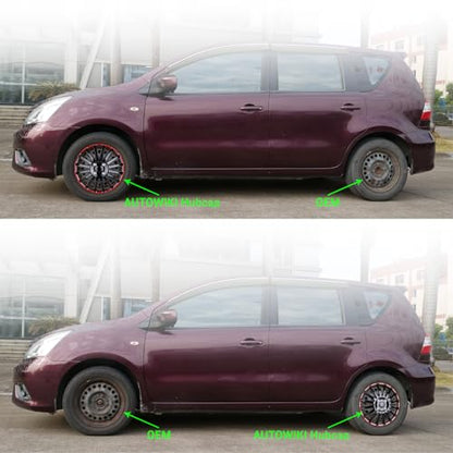 15 Inch Wheel Hubcaps Replacement - Black & Red Lacquer - color: 5019-Black & Red-15