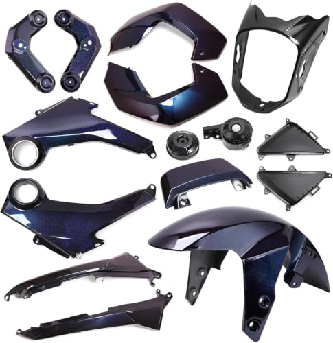 Mokuo Motorcycle Fairing Kit in ABS Material Compatible with Honda Grom Msx 125 SF 2013-2016, Purple Color with Chromatic Effect - style: Purple