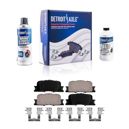 Detroit Axle - Rear Brake Pads for 2002-2006 Toyota Camry 01-03 Highlander - size: 4P3701174/Kit