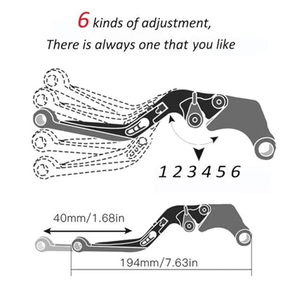 for KLX230 klx230 2026 2025 Adjustable Folding Scooter Brake Clutch Lever Handle2020-2026 Motorcycle Accessories (Black) - color: Black