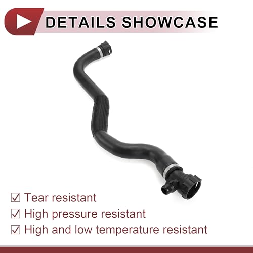 1 Pcs Radiator Coolant Hose for BMW 530i 540i 2017-2020 Upper Coolant Return Line No.17128602870 Black Rubber
