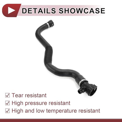 1 Pcs Radiator Coolant Hose for BMW 530i 540i 2017-2020 Upper Coolant Return Line No.17128602870 Black Rubber