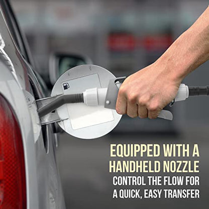 Deway Auto Fuel Transfer Pump, Flow Control Nozzle, D Battery, 2.4 GPM Flow - style: Hand Trigger Nozzle w/ Plastic Hose