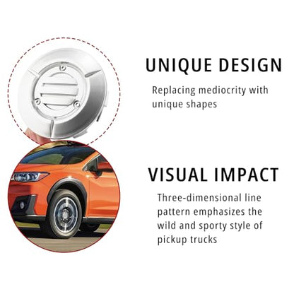 RTrhinoTuning 4PCS 3.25in Wheel Center Caps Compatible with Suburban Silverado Tahoe 18" to 22" Rim OD: 3.27"(83 mm) ID: 3"(76 mm) Silver Hub Caps - color: Silver