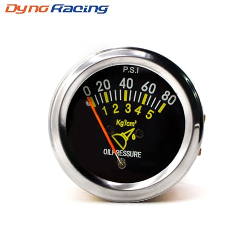 2" 52mm Universal 12V DC Mechanical Pointer Auto Car Oil Pressure Gauge 0-80 PSI Black Face Oil Press Meter