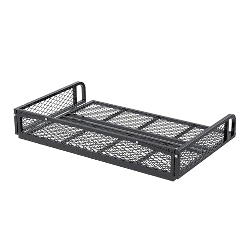 KUAFU Rear Cargo Basket Universal ATV UTV Black Steel Storage Rack Rear - size: Rear