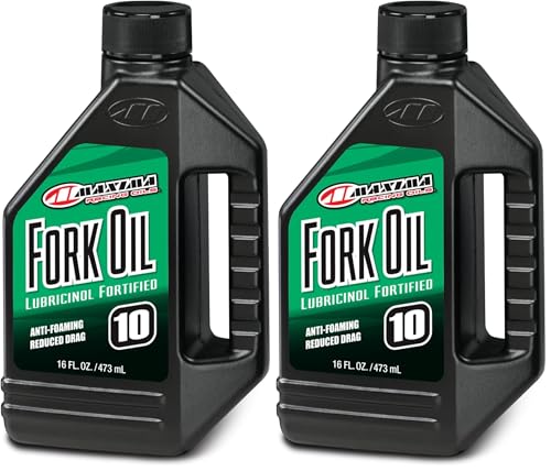 Maxima 55901 10WT Standard Hydraulic Fork Oil - 1 Liter Bottle, Black (Pack of 2) - size: 34 oz (Pack of 2), style: Single