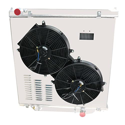 Radiator for 2003-2007 Ford Excursion F250 F350 F450 Super Duty 6.0L V8 Diesel, 4 Row Full Aluminium Radiator + 2 x 14 Inch Fans + Shroud + Thermostat Relay Kit - size: 4-Row Radiator Fan Relay Kit