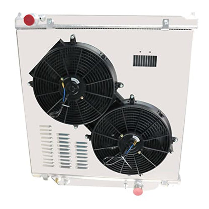 Radiator for 2003-2007 Ford Excursion F250 F350 F450 Super Duty 6.0L V8 Diesel, 4 Row Full Aluminium Radiator + 2 x 14 Inch Fans + Shroud + Thermostat Relay Kit - size: 4-Row Radiator Fan Relay Kit