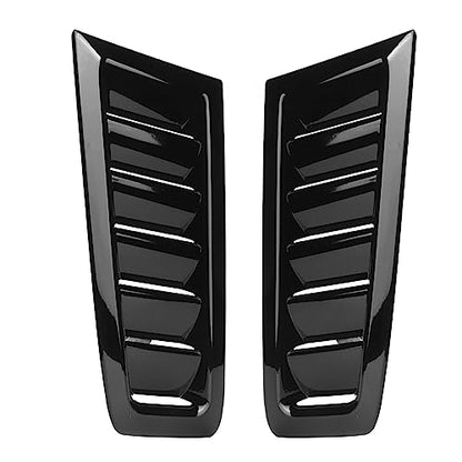 Universal Car Hood Vent Scoop Kit, Cold Air Intake Louvers for Auto Cooling, Fit for RS MK2 Bonnet Cover (Glossy Black) - color: Glossy Black