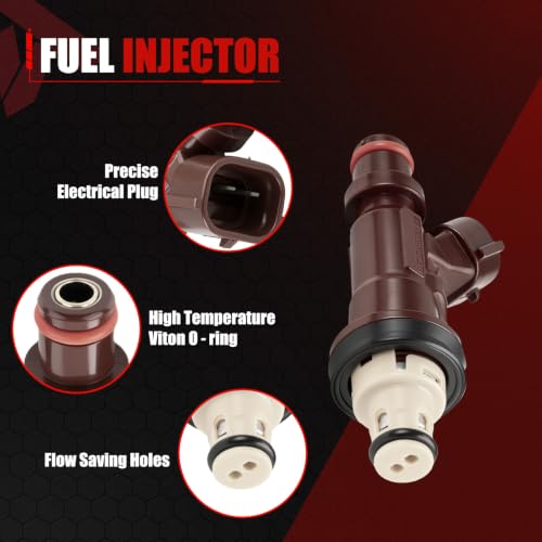 23250-62040 Fuel Injector Set of 6 Compatible with 2000-2003 Ram 1500 3.7L - color: QMP-P02T0049