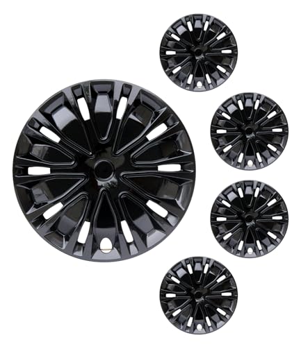 15 inch Hubcaps ABS Replacement for Steel Wheel（Non-Alloy） Snap-on Set of 4 - color: BK-Black, size: 15-inch