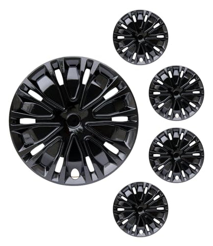 15 inch Hubcaps ABS Replacement for Steel Wheel（Non-Alloy） Snap-on Set of 4 - color: BK-Black, size: 15-inch