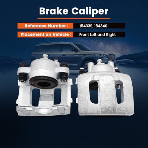 2 Pcs Front Brake Calipers ‎184339 184340 Fit for 1990-2006 Jeep Wrangler Grand Cherokee TJ Comanche, Left & Right Driver and Passenger Side Disc Brake Caliper - size: ‎184339+184340