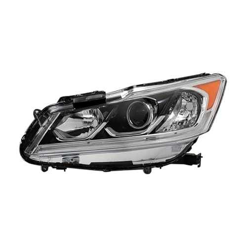 Left Projector Headlight Assembly w/LED DRL Fit for 2016 2017 Honda Accord EX/EX-L/Sport,Halogen Headlamp OE Style Chrome Housing Amber Reflector Replacement Left Driver Side 33150-T2A-A81 - size: Driver Side