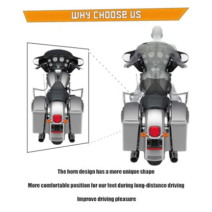 Kinglemc Crash Bar Engine Guard for Harley Davidson Touring(Chrome-B) - color: Chrome-B