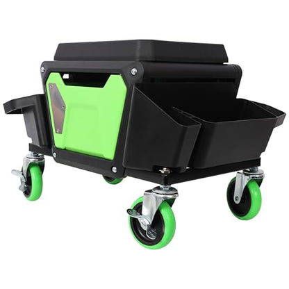 Heavy Duty Mechanic Stool 330 Lbs, Rolling Garage Seat with Wheels, Creeper Stool with Tool Tray for Auto Repair, Workshop, Car Beauty, Mechanic Rolling Stool Garage Shop Chair