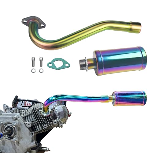212cc Exhaust Trumpet Pipe for Predator 212 196cc Tillotson GX200 Engine - color: rainbow, size: Exhaust Muffler