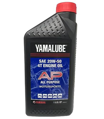 Yamaha Yamalube 20W-50 Motorsports All Purpose Performance 4-Stroke Engine Oil- 1 Quart, #LUB-20W50-AP-12 - size: 1 Quart