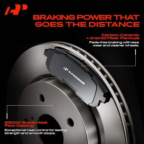 A-Premium Front Vented and Rear Solid Brake Rotors and Ceramic Pads Kit - style: Vented (F) & Solid (R)