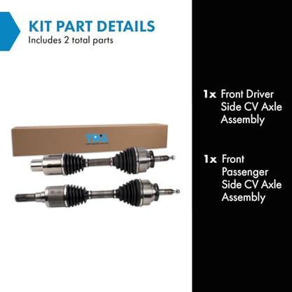 TRQ Front 2 Piece CV Axle Shaft Assembly Set - style: CSA34183
